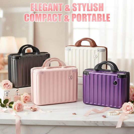 14 Inch Portable Waterproof Hard Shell Travel Makeup Case (Pink)