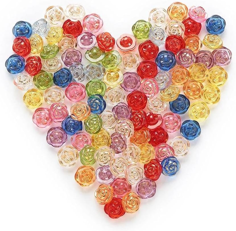 30 Pcs Acrylic Rose Flower Buttons Shirt Buttons Sewing Accessories DIY Crafts (Light Pink, 12.5mm)