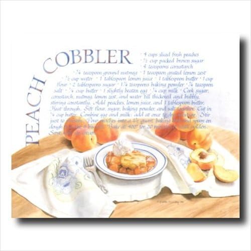 Peach Cobbler Pie Home Kitchen Recipe Cafe Wall Picture 16x20 Art Print