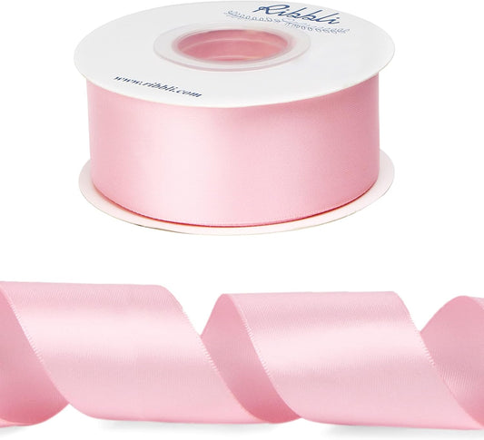 Light Pink Double Faced Satin Ribbon,1-1/2โ x Continuous 25 Yards,Use for Bows Bouquet,Gift Wrapping,Baby Shower,Floral Arrangement