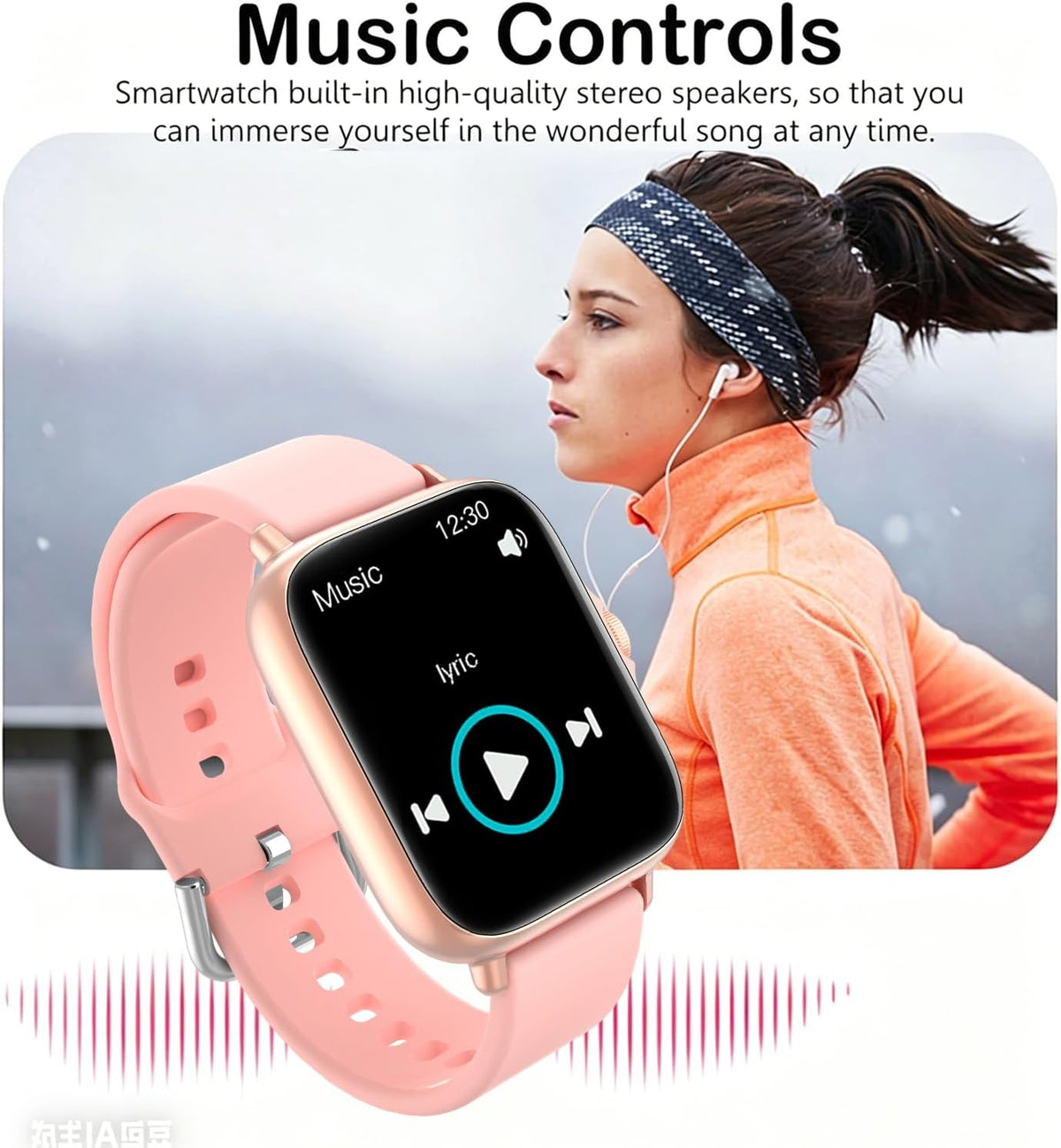Smart Watch, 1.83" Upgraded Full Touchscreen Smartwatch for Android iPhones with Multiple Sports Fitness Tracker with Smart Watches for Women Men (Pink)