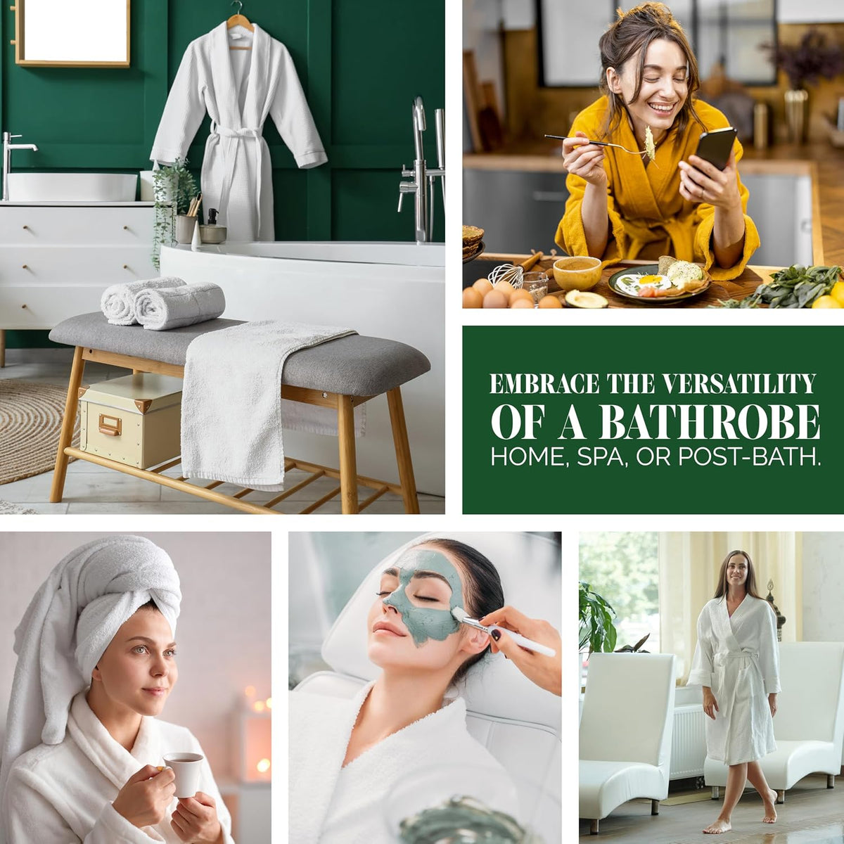 Women's Plush Fleece Hooded Bathrobe Luxury Hooded Women's Spa With Shawl Collar and Pockets