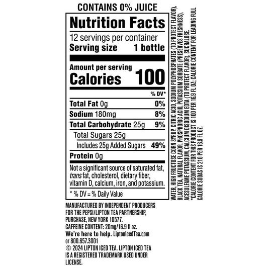 Peach Iced Tea, 16.9 Fl Oz Bottles (Pack of 12)