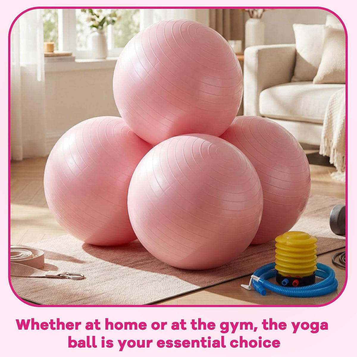 4 Pcs 26 Inch Yoga Exercise Ball Pilates