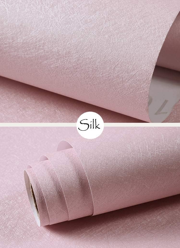 Pink Wallpaper Peel and Stick Contact Paper Pink Silk 15.7”×118”