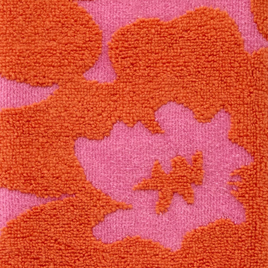 SKL Home Floral Grande 100% Cotton Premium 2-Piece Hand Towel Set, Reversible Jacquard, 550 GSM, Soft, Absorbent & Decorative for Bath/Kitchen/Bar & Gift, Pink