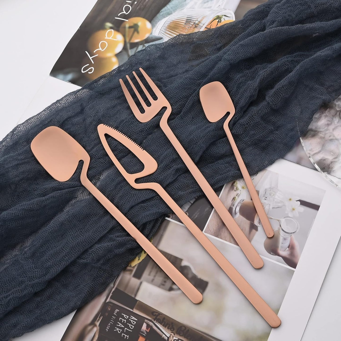 8-Piece Mini Teaspoons Set, Espresso Spoons Set, Small Spoons for Coffee Sugar Dessert Cake Ice Cream Antipasto, 5.35 inches Stainless Steel Spoons Set, Matte Finish (Rose Gold)