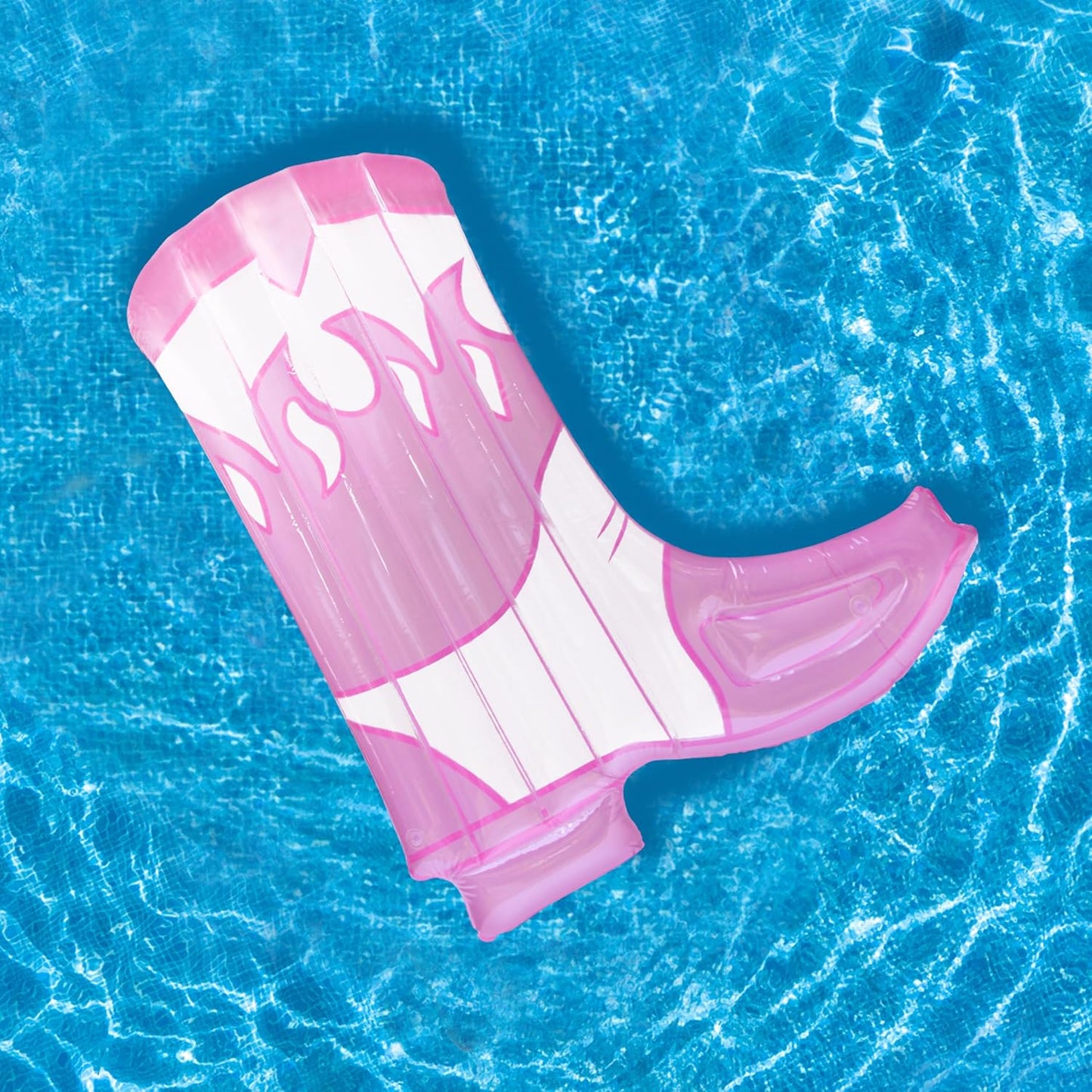 NPW Cowgirl Boot Inflatable Pool Float – Pink Cowboy Boot Raft for Summer Pool Parties, Girls’ Trips & Bachelorette