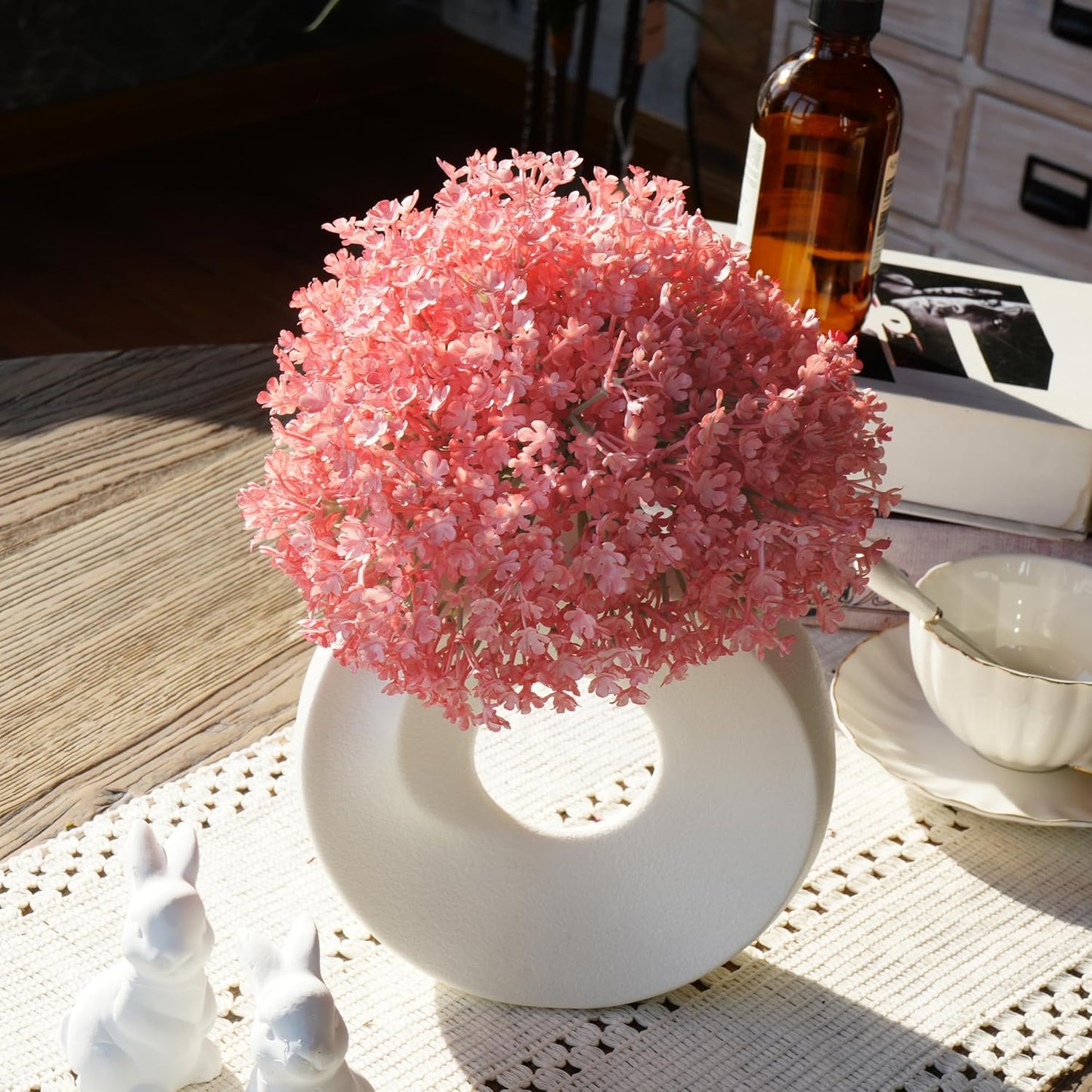 Babys Breaths Artificial Flower Bouquets, 12 Pcs Small Fake Babys Breath Faux Gypsophila Flowers for Home Office Party Decor, Baby Shower, Bridal Wedding Bouquet, Table Centerpieces