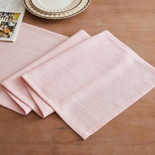 ZeeMart Rustic Cotton Linen Table Runner, 13x72 Inches Pink | Farmhouse Style Linen Table Runners 72 Inches Long, Washable Kitchen Dining Table Decoration for Home Party Decor