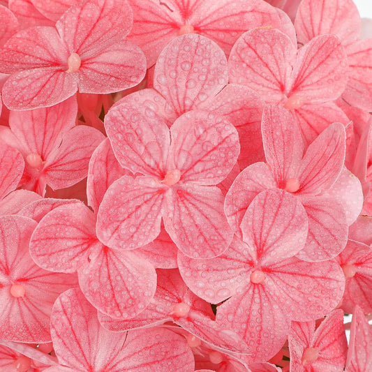 Ture Touch Artificial Hydrangea Flowers Arrangement in Glass Vase with Faux Water, Real Touch Soft Petals Pink Mixed Color Fake Flower Centerpiece for Dining Table Wedding Party, Farmhouse Home Decor