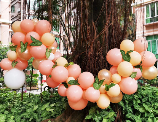 Peach Balloon Arch Garland Kit 5-18" Peach Blush White and Champagne Balloon for Baby Shower Peach Wedding Decorations Glue Dots Balloon Stripe Tape Hooks Easy DIY for First Use (Peach Color)