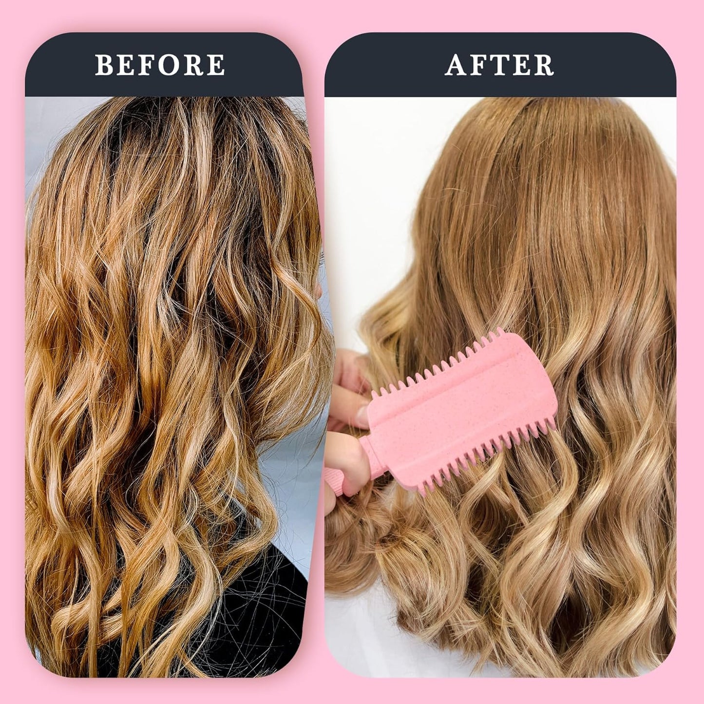 Auhrjomra Curl Defining Brush Pink, Volume Curly Hair Brush for Effortlessly Detangling Shaping and Styling Women's Curls, Waves & Coils, Curly Hair Products, Reduce Frizz