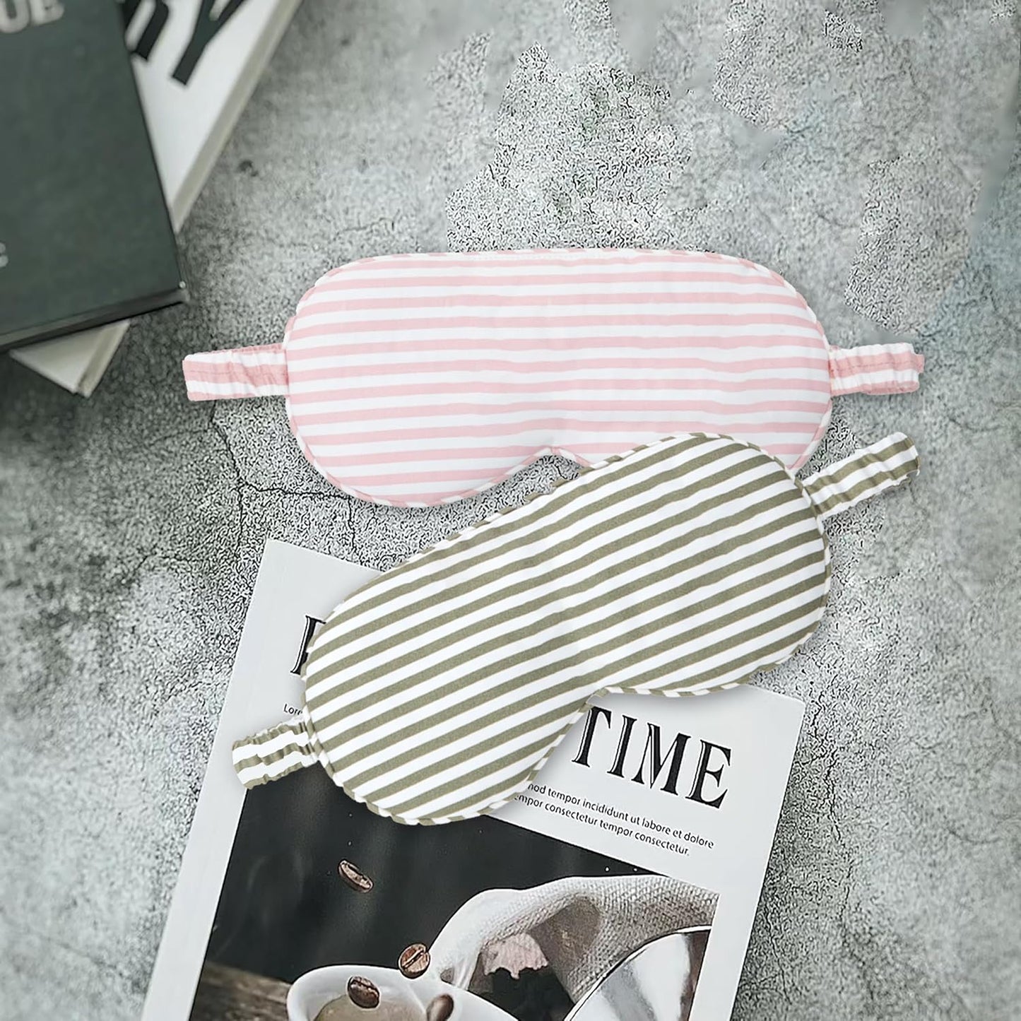 HBHLFZ Sleep Mask 2 Pack - Bamboo Viscose Fiber Sleeping Eye Mask - with Elastic Band/Headband - Comfort Sleeping Shade - for Nighttime Sleeping, Traveling & Napping(Pink,Green)