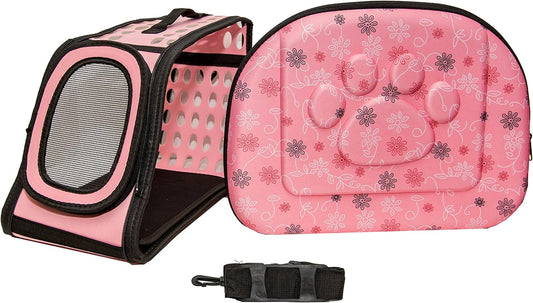 PetLike Airline Approved Pet Carrier Soft Sided Collapsible Travel Bag for Cats & Small Dogs (Pink, Smooth)