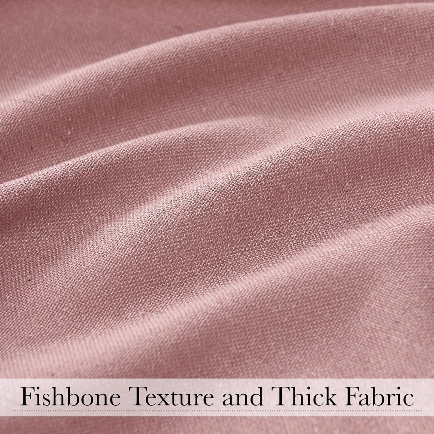 KGORGE Linen Fabric Shower Curtains-Semi Sheer Button Hole Lightweight Waterproof Privacy Linen Blend Shower Curtains Sets for Nursery Bathroom with 12 Hooks, 72 x 84 inches Long, Dusty Pink, 1 Panel