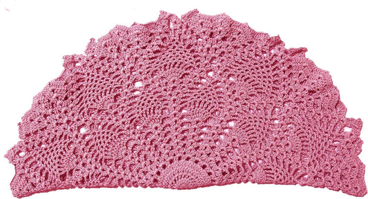Lace Tablecloth Doily Handmade Crochet Placemat Women Vase Mat Kitchen Table Runner (1PC- 18 in to 20 in, Pink)