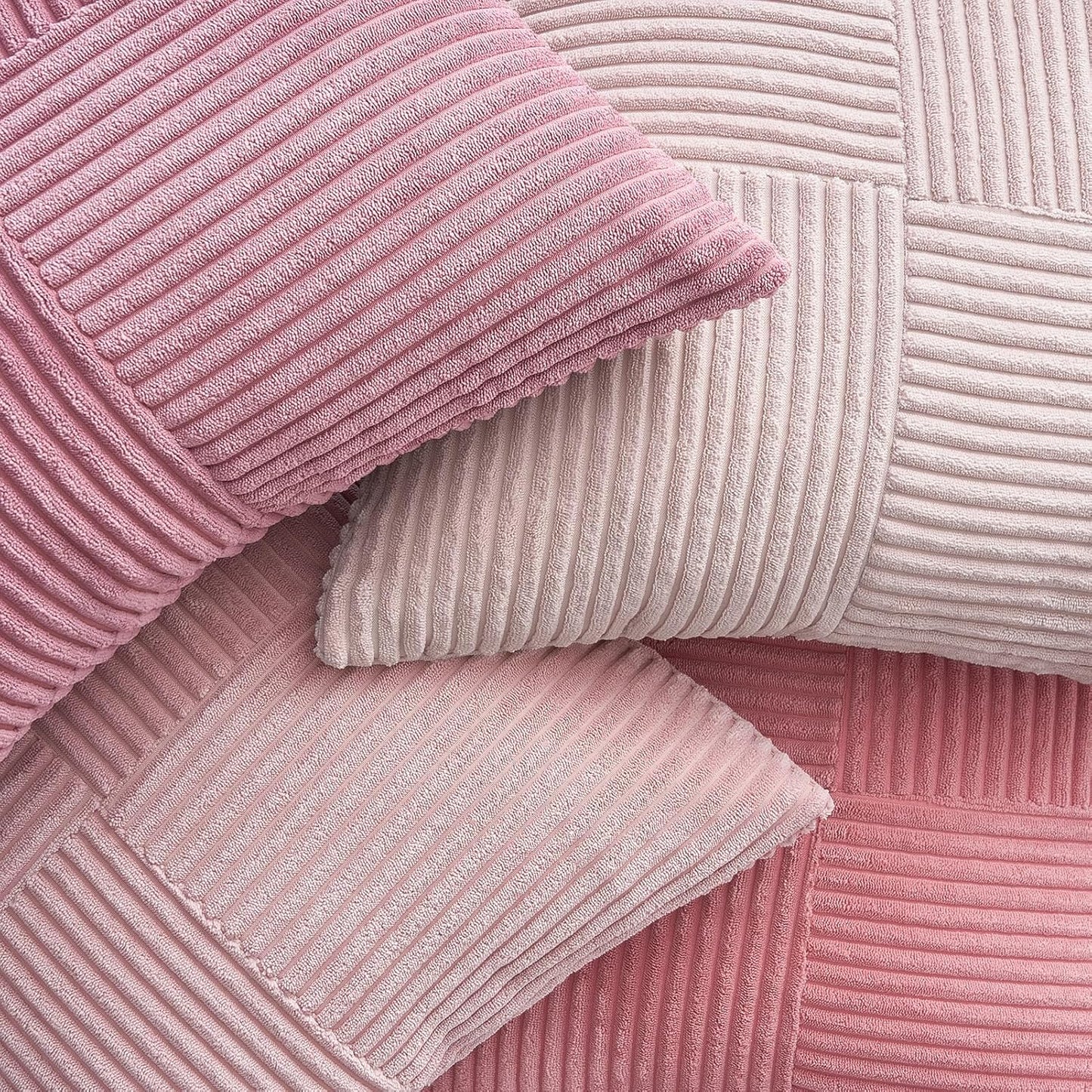 Topfinel BlushPink Throw Pillow Covers 20x20 Set of 4,Baby Pink Boho Soft Corduroy Home Decor Cushion Cases for Couch,Living Room,Bedroom,Sofa,Balcony and Outdoor (50 * 50 cm)