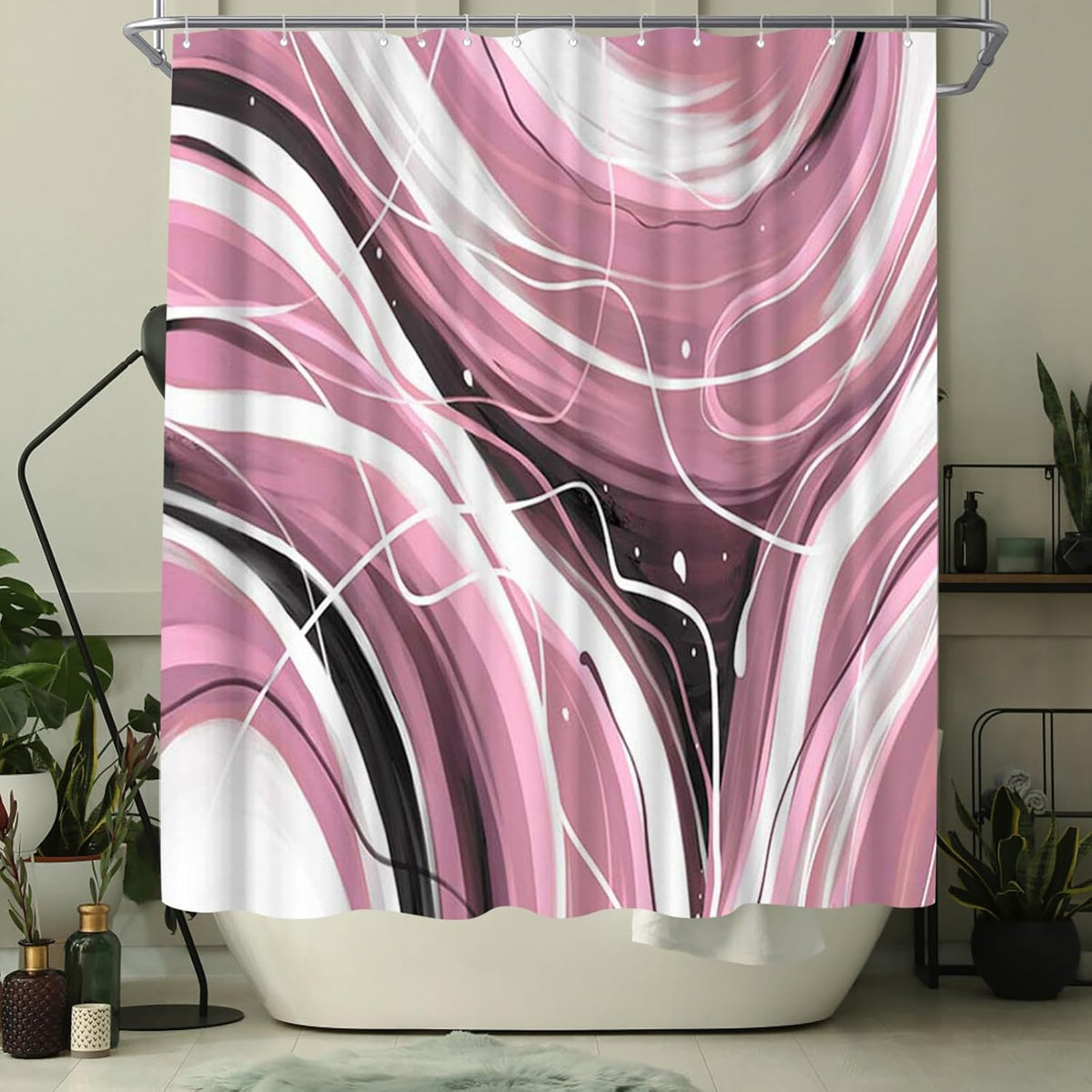 Pink Shower Curtain 72x72inch for Bathroom Decor (Pink)