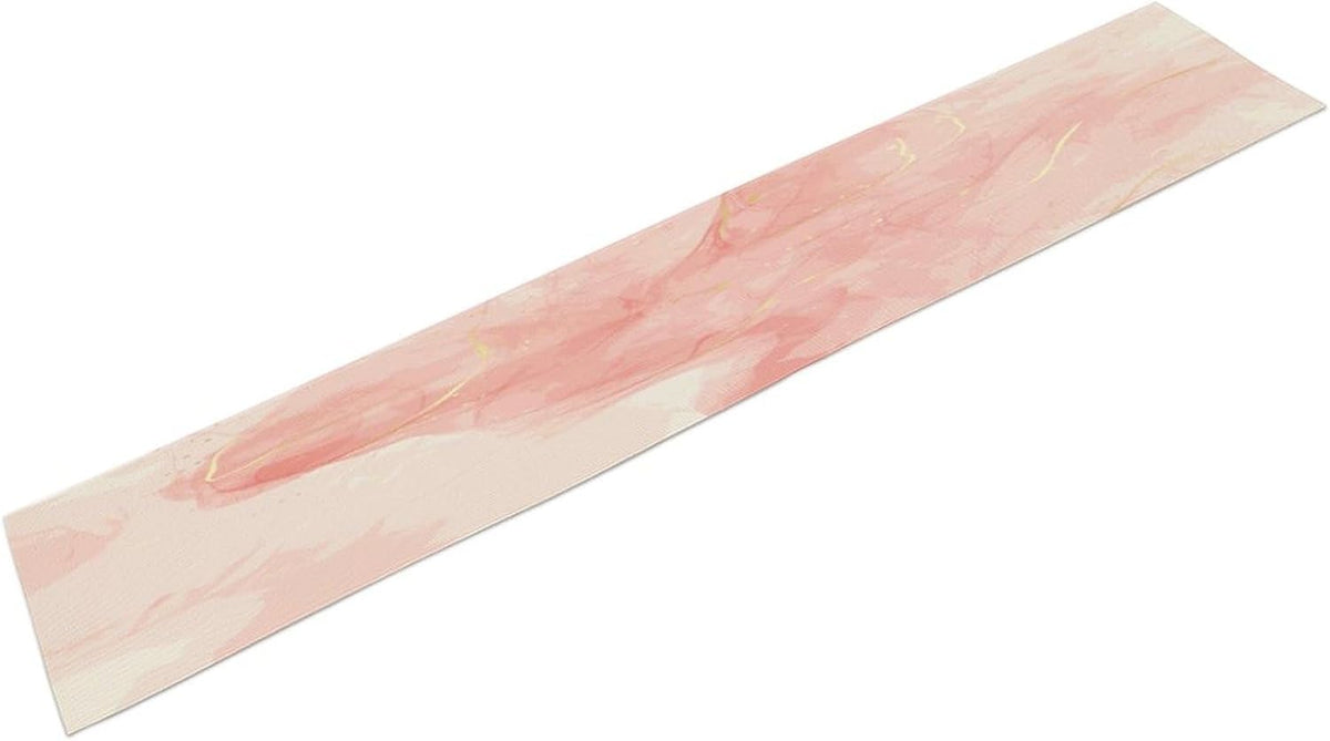 Marble Table Runner Pink Gold Texture Pattern Table Runner Table Cloth Decoration Dresser Garden Farmhouse Wedding Party Vacation Dinner Home 13x36 inches