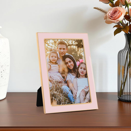 4x6 Pink Enamel Picture Frame Real Glass 2 Pack