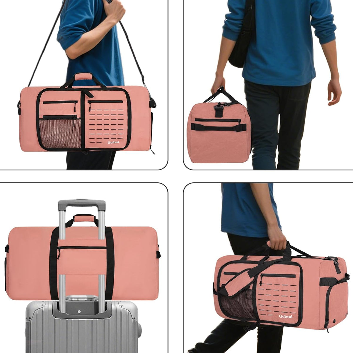Goloni 80L Foldable Duffle Bag for Travel, Large Durable Travel Duffel Bag