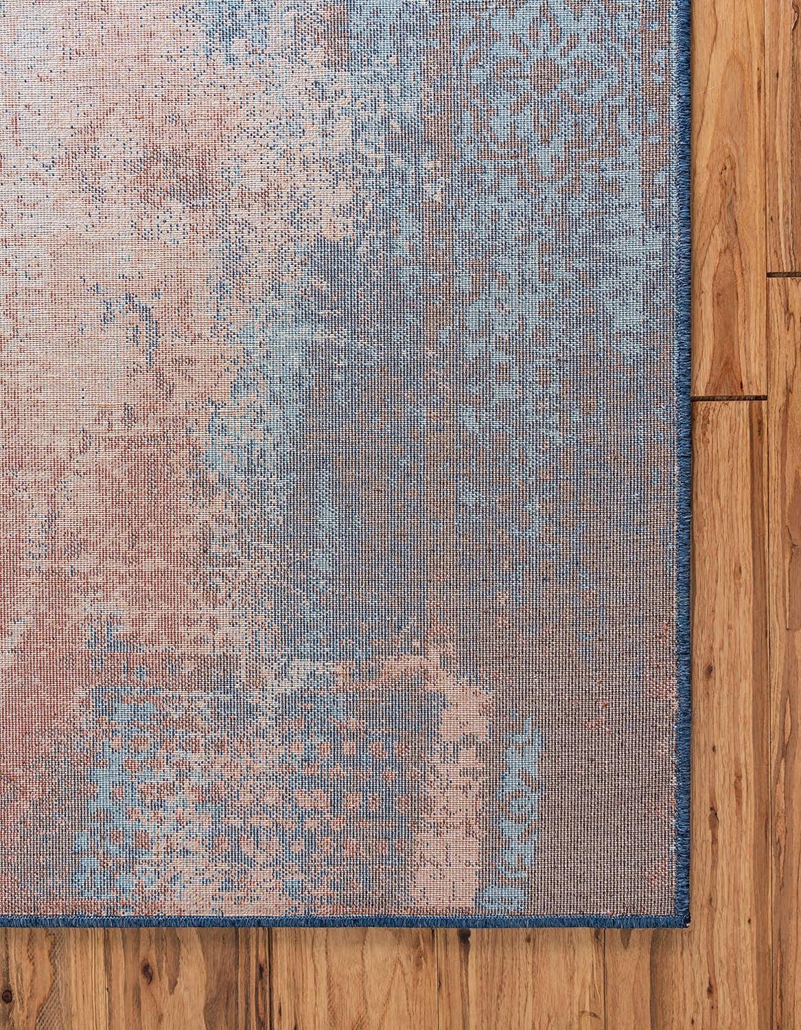 Mystic Collection Over-Dyed Abstract, Mid-Century Modern, Rustic Area Rug (4' 0 x 6' 0 Rectangular, Peach/ Beige)