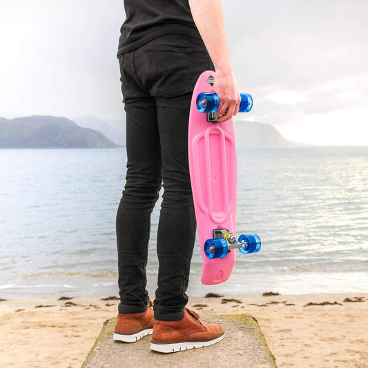 VICI 27 Inch Cruiser Skateboards - Vibrant Pink & Blue Penny Board | Strong & Lightweight Penny Skateboard | Perfect for Kids/Teens/Adults | Helmet Option