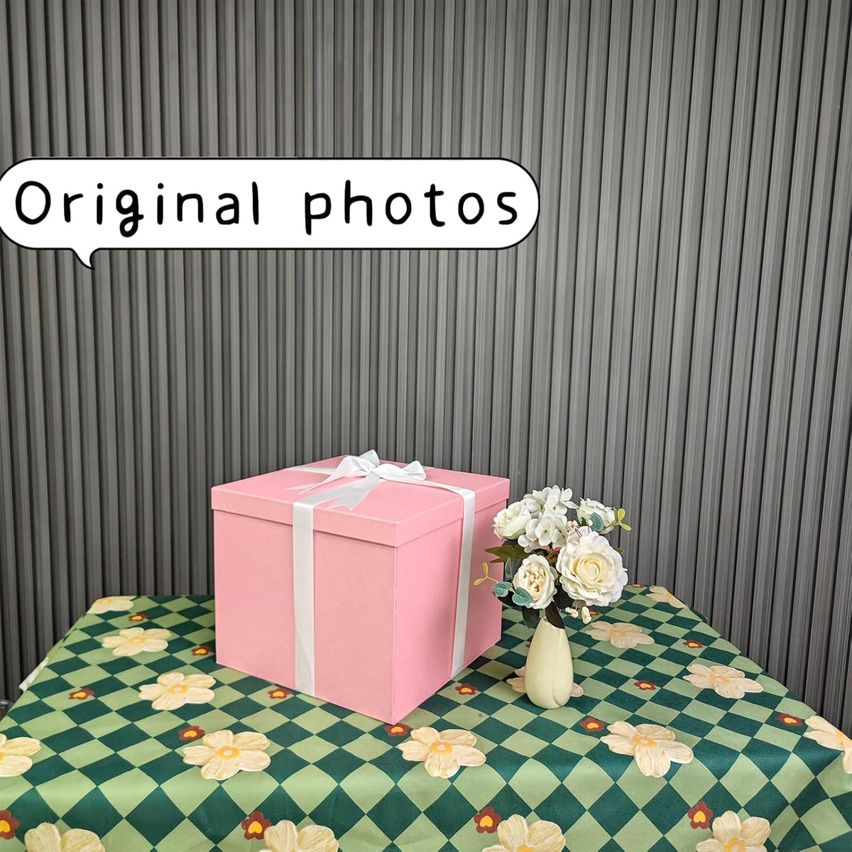 Large Pink Gift Box with Lid 12x12x10 Inches
