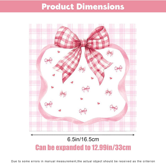 Bow Napkins, 20 Pack Pink Bow Napkins, Pink Napkin for Party, Paper Napkin