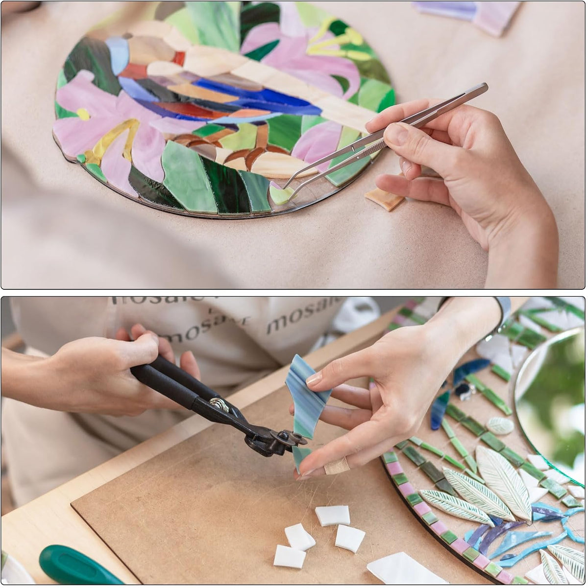 200g Mosaic Tiles Irregular Glass Mosaic Tiles Pink