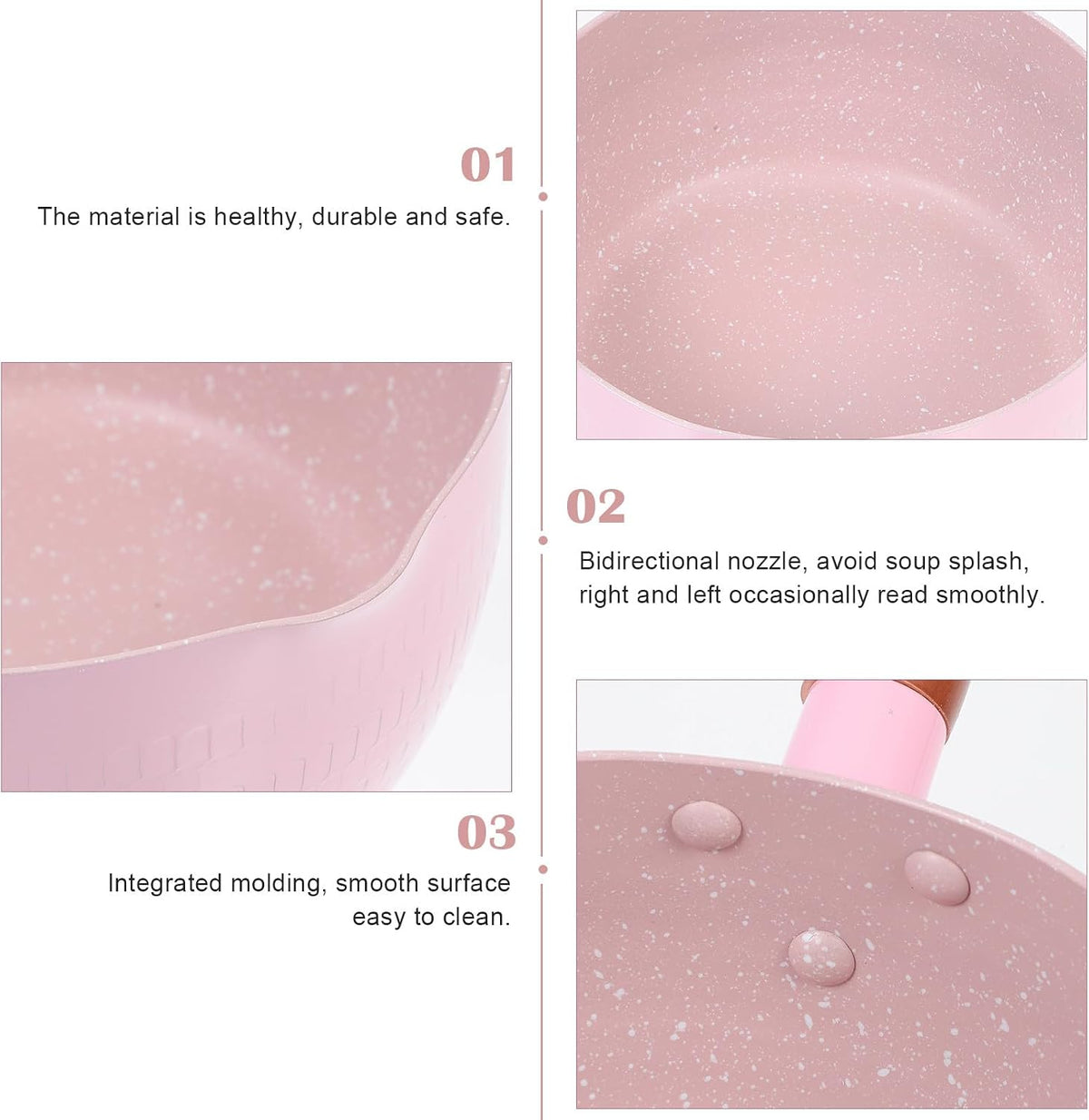 Pink 18cm Maifan Stone Milk Pot Food Cooking Saucepan Nonstick Complementary Food Pot for Stove Use