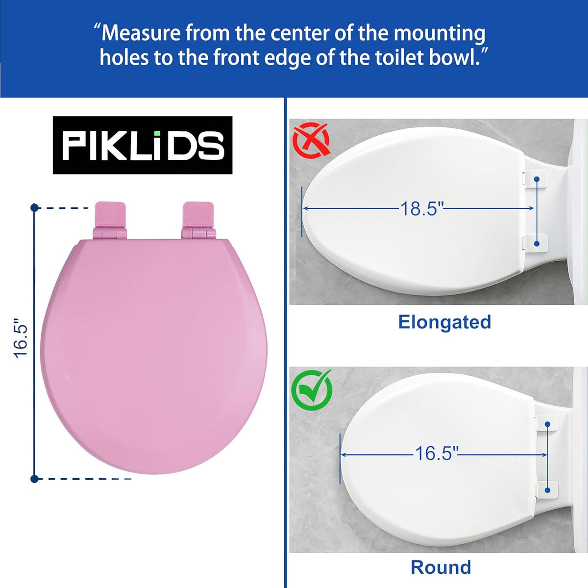 Toilet Seat, Slow Close, Soft Touch, Ultra-Smooth Matte Finish (No Orange-Peel Texture), Premium Moulded Wood, Quick Release, (Pink, Round)