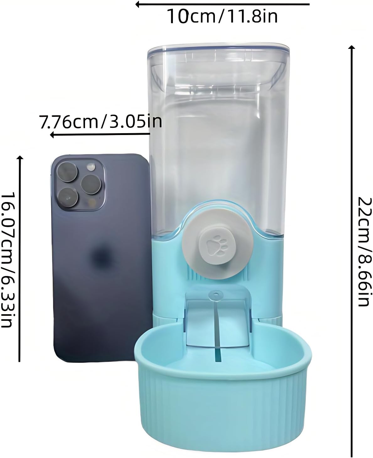 GPY Automatic Hanging Gravity Pet Feeder and Water Dispenser Set ,Automatic Rabbit Feeder and Dog Water Dispenser for Dogs Cats Pets Animals Large Capacity (Blue Water Feeder&Food Feeder) (Blue)