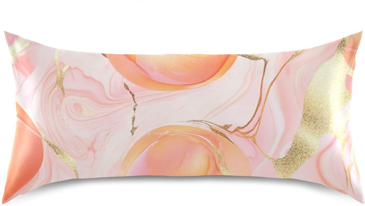 Satin Pillowcases for Hair and Skin Similar to Silk Pillow Cases Standard Size Anti Wrinkle Body Cooling Pillow Covers with Envelope Closure S Georgia Peachs Luxury Pink