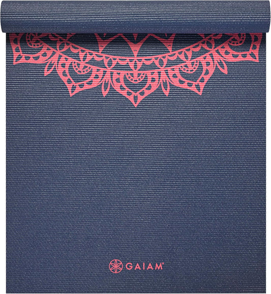 Gaiam Print Yoga Mat, Non Slip Exercise & Fitness Mat for All Types of Yoga, Pilates & Floor Exercises
