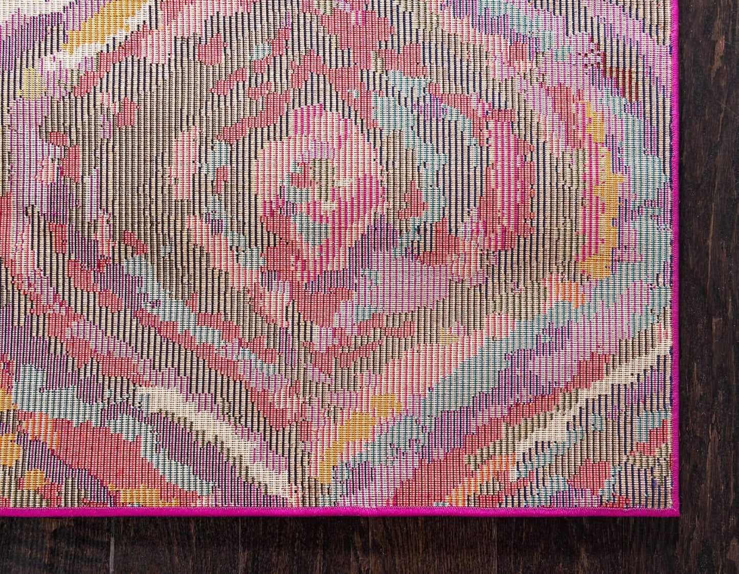 Unique Loom Estrella Collection Colorful, Abstract, Geometric, Gradient, Modern Area Rug (3' 3 x 5' 3 Rectangular, Multi/Pink)