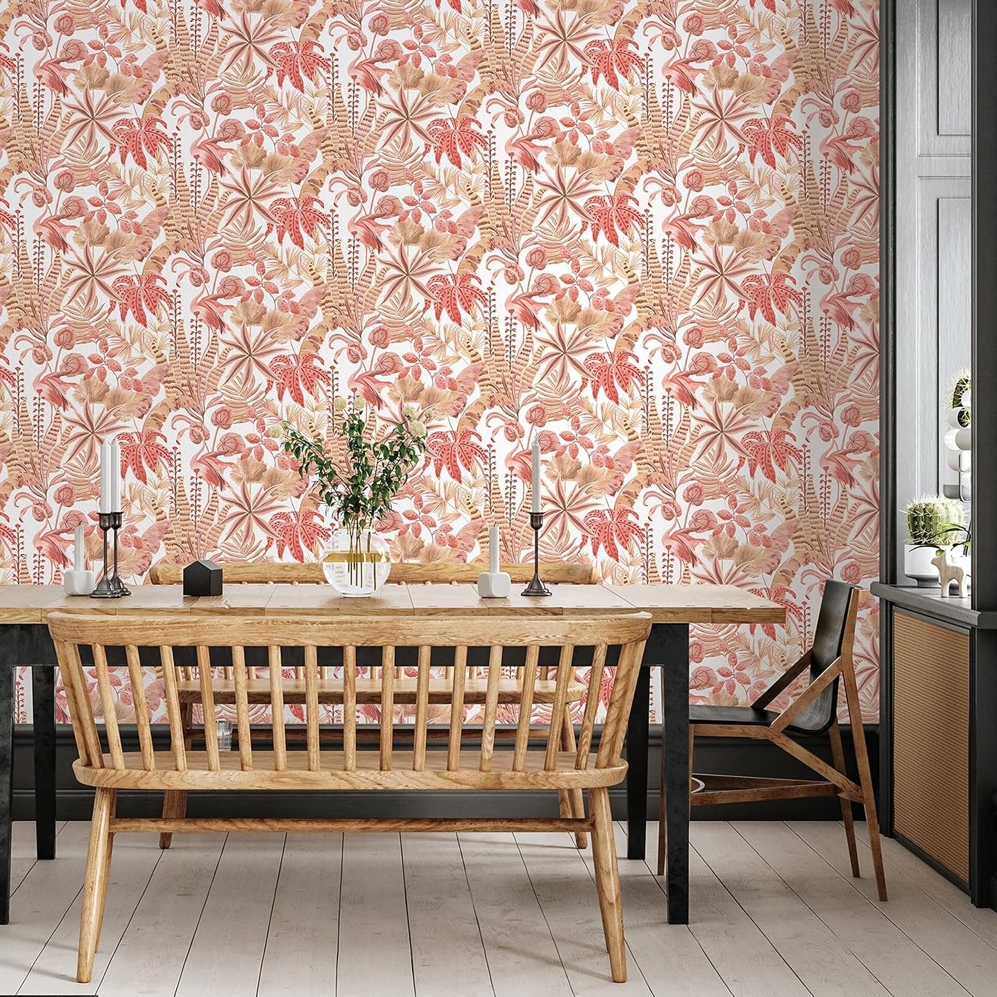 Tempaper Pink Flamingo Daydream Removable Peel and Stick Wallpaper, 20.5 in X 16.5 ft, Made in The USA