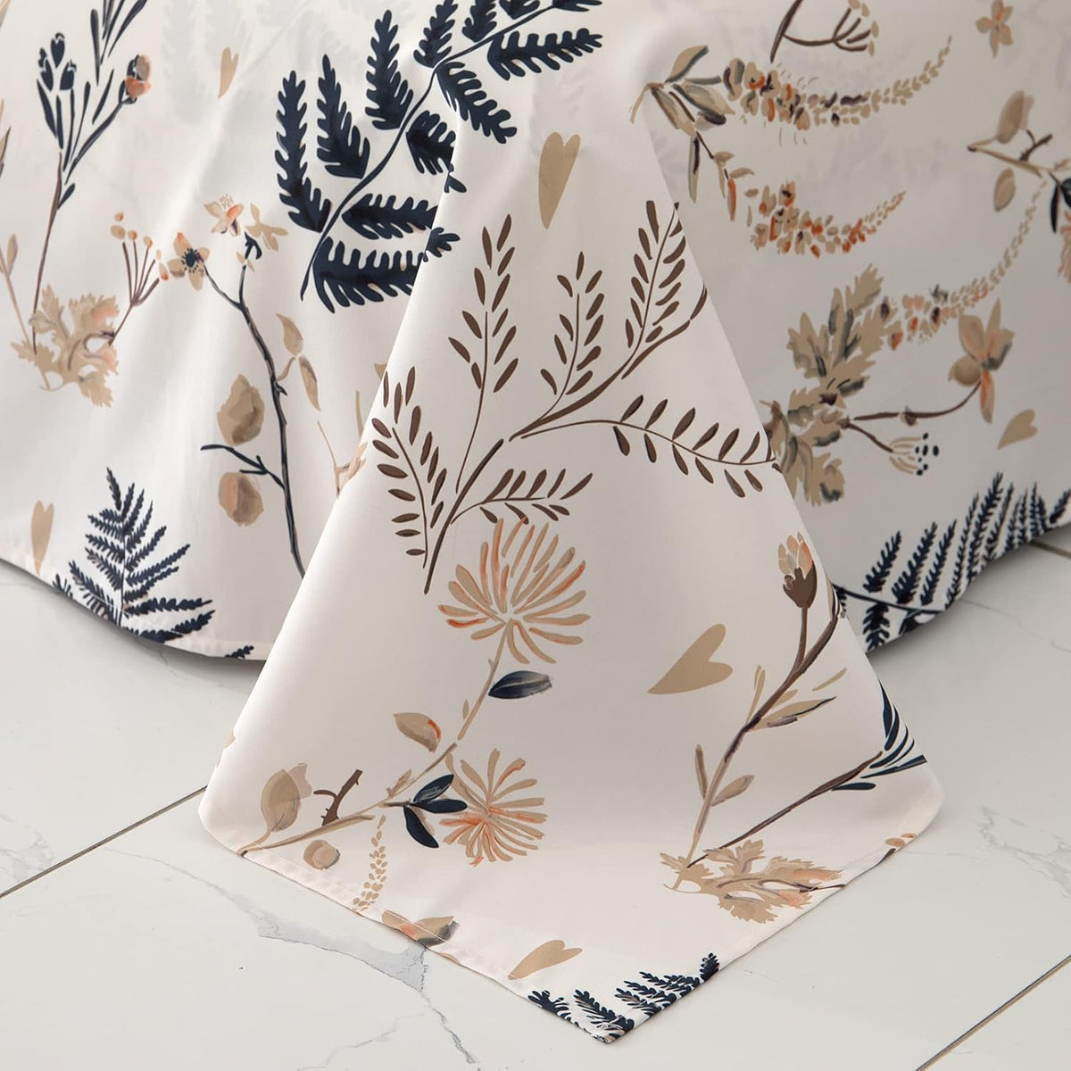 6 Piece Blush Pink Floral Printed Queen Sheet Set Deep Pocket