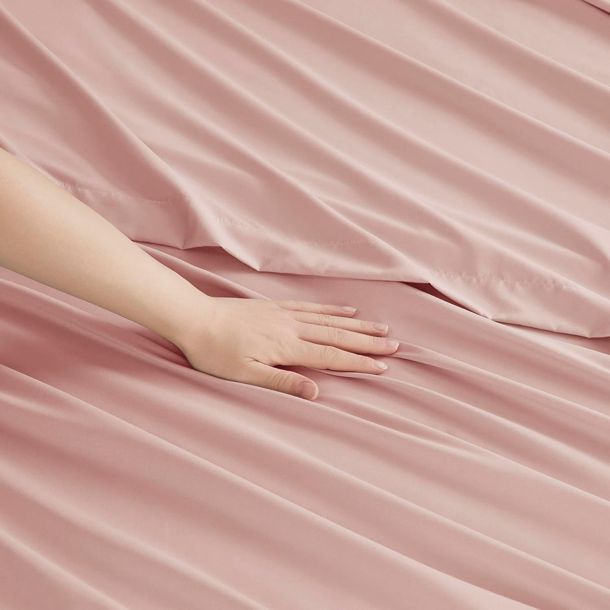 Bed Sheets, Premier 1800 Series Bed Sheet Set, Deep Pocket, Wrinkle, Fade, Stain Resistant, Luxury Soft Bedding Sheets & Pillowcases, Queen, Pink Beige