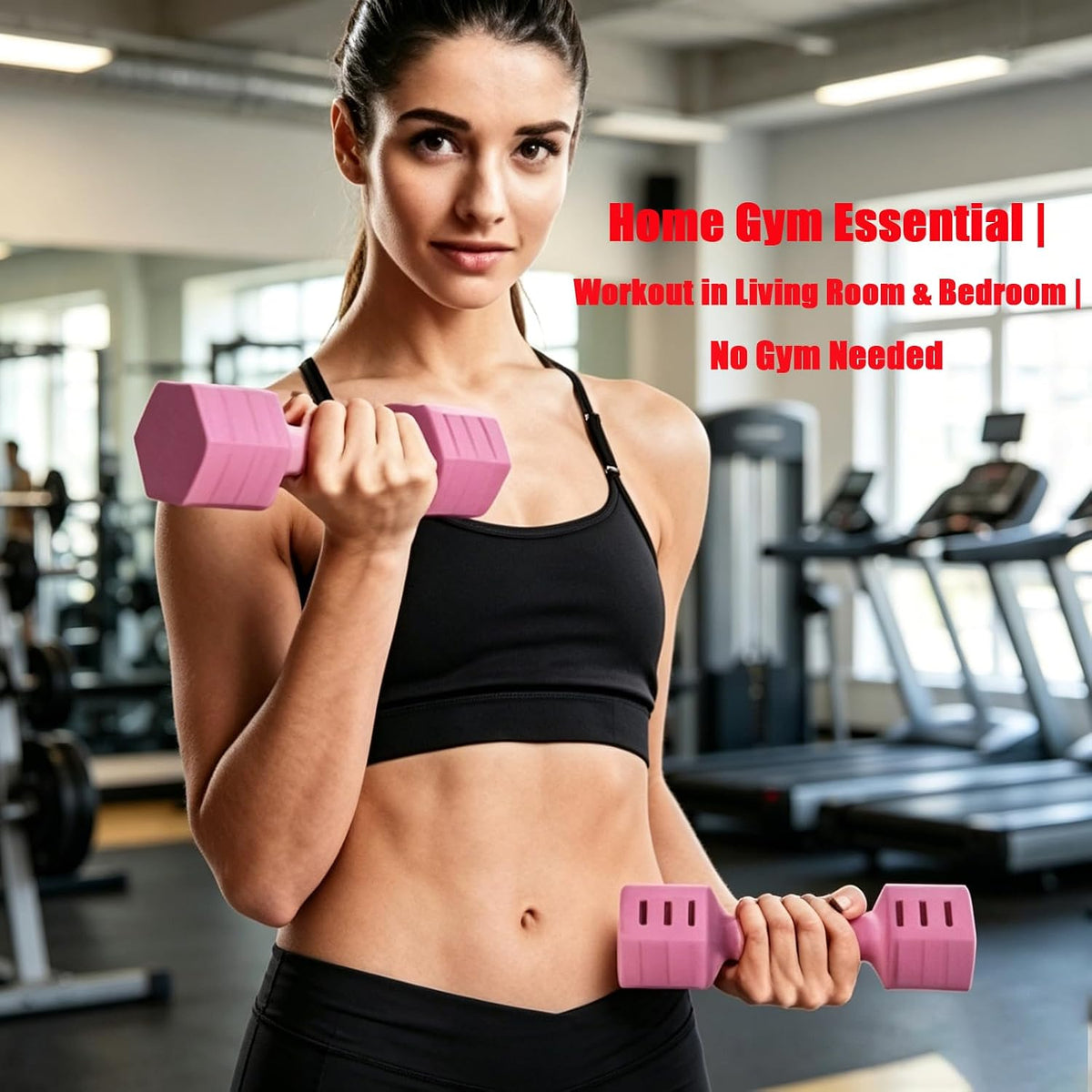 UiiDDrout Pink Adjustable Dumbbells Set 5 LB Pair - Quick Dial System for Instant Weight Changes, Vibration Technology for Enhanced Toning, Non-Slip Handle, Space-Saving Home Gym Strength Training