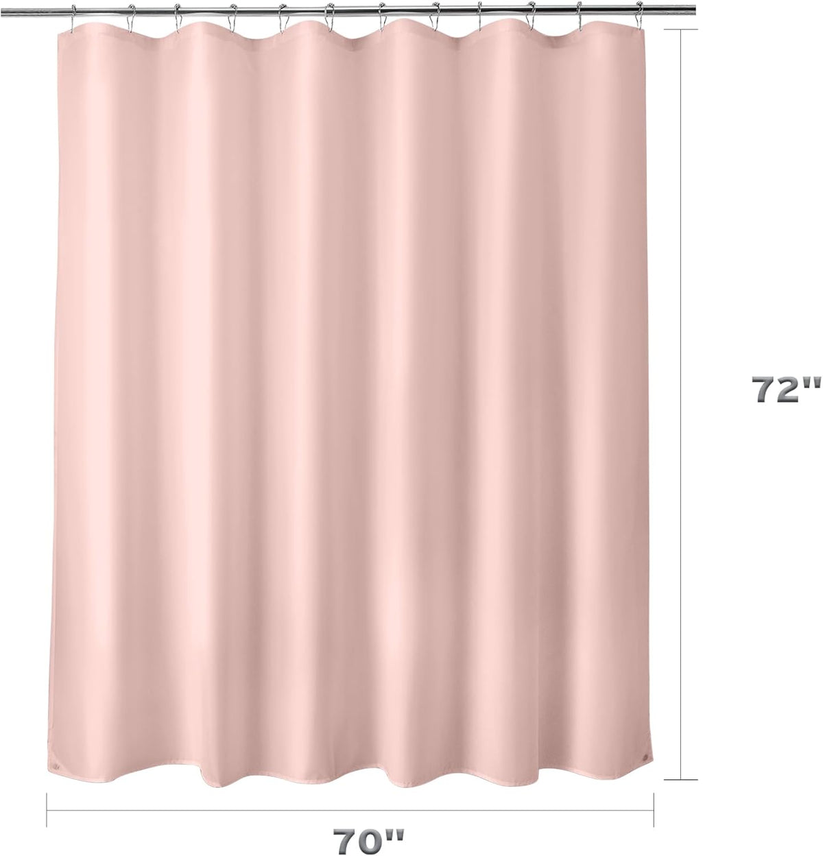 Waterproof Shower Curtain Liner Fabric, Blush Pink Shower Curtain Liner with Magnets, Cloth Shower Liner Soft, Lightweight, Machine Washable, 70 x 72 Inches