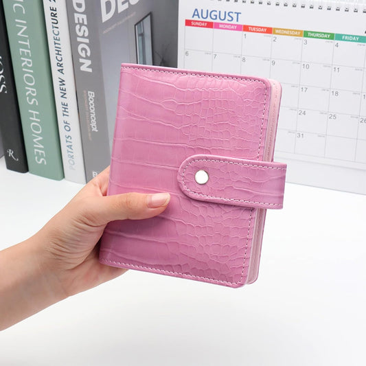 Pink A7 Binder Wallet Crocodile Planner Cover