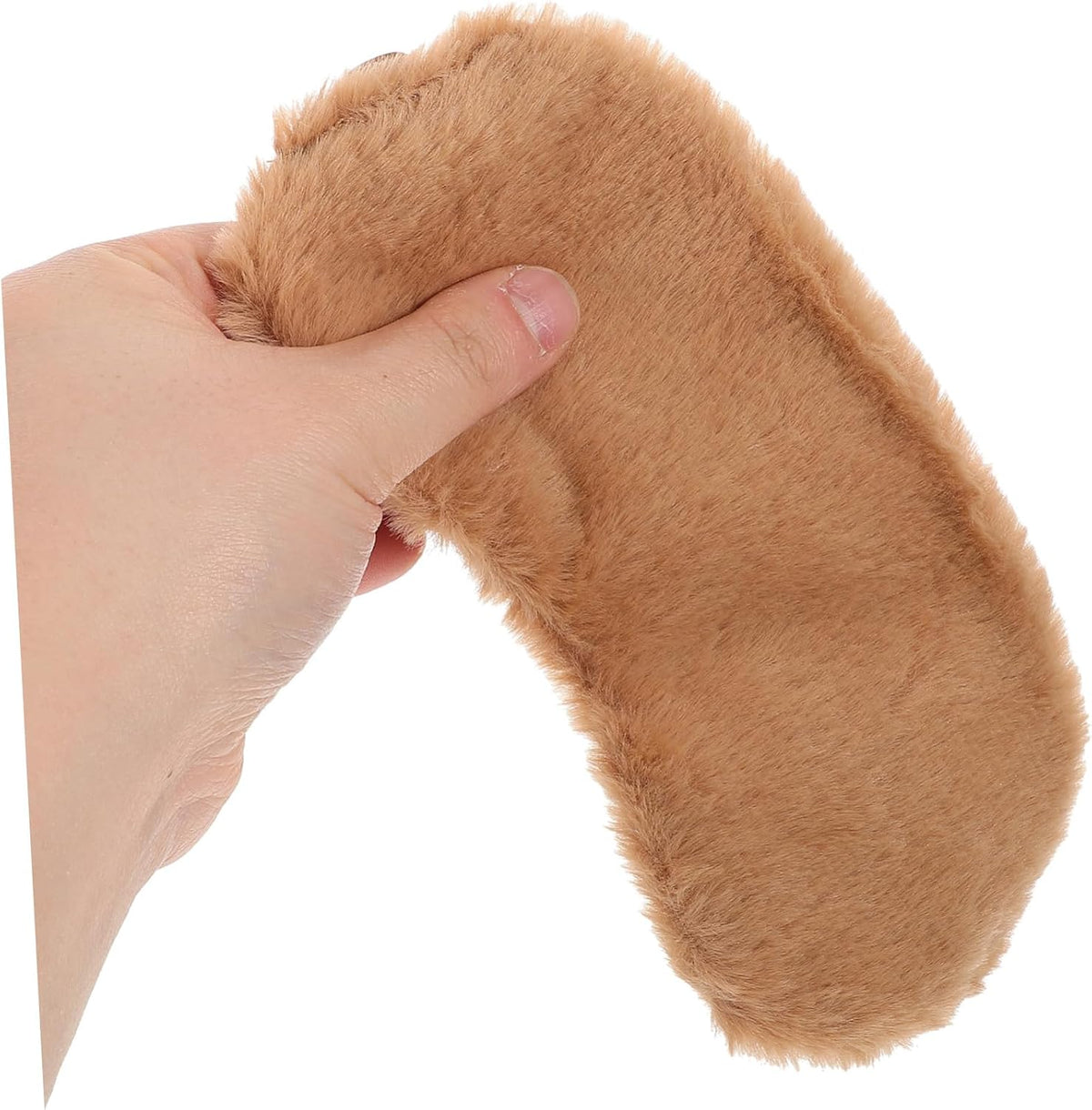 Cute Cartoon Faux Fur Eye Mask 2pcs Set Soft Plush Sleeping Blindfolds in Pink and Brown for Comfortable Sleep and Travel