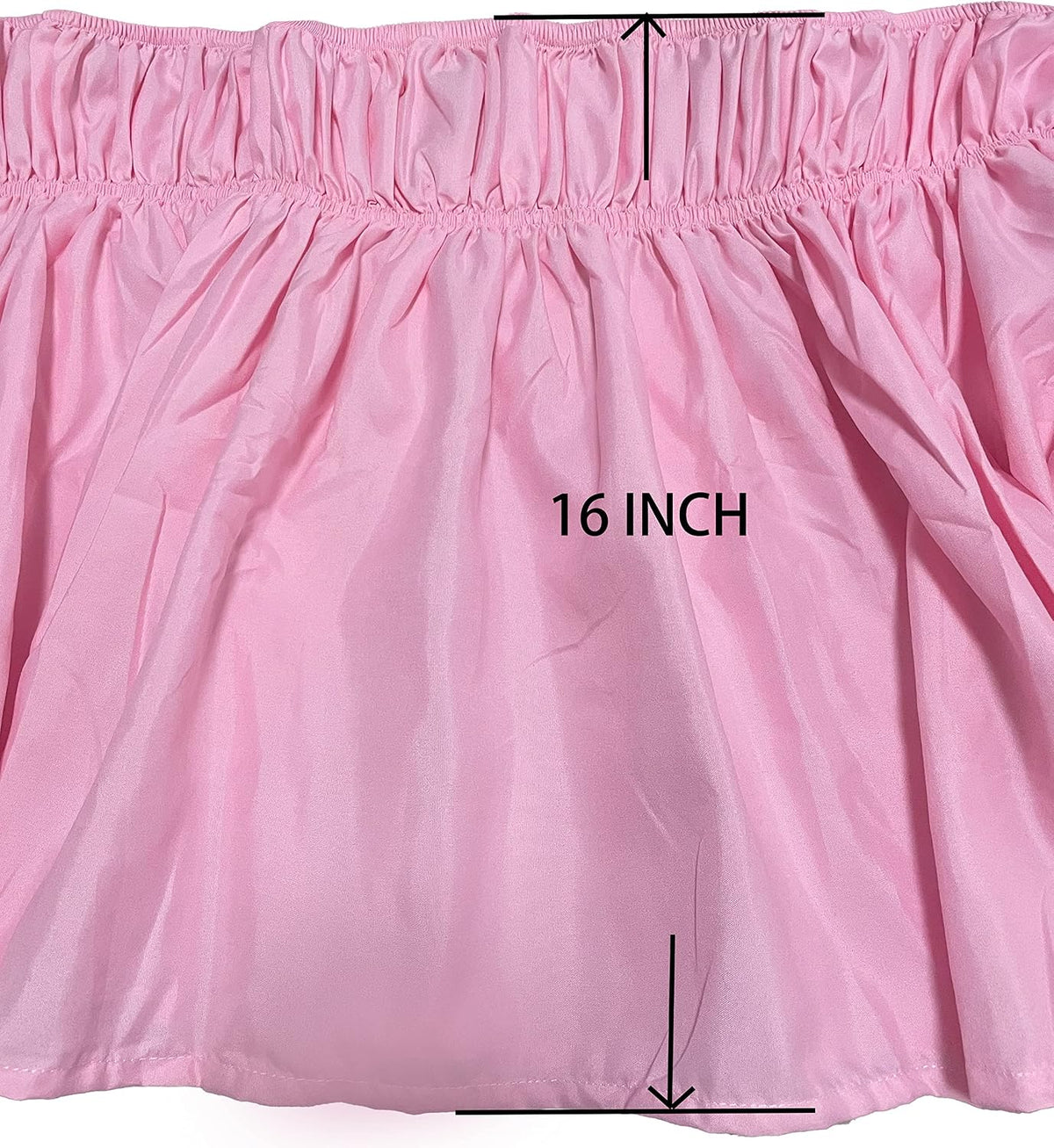 Wrap Round Brushed Polyester Microfiber Bed Skirt with Adjustable Elastic Belt, Pleated Dust Ruffle with 16 Inch Drop, Bed Frame Cover, Easy Fit and Care, Pink, King