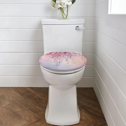 Pink Floral Toilet Cover Soft Plush Seat Covers Fits Most Toilet Lids Toilet Lid Cover Easy to Clean Comfortable Bathroom Toilet Lid Cover Seat