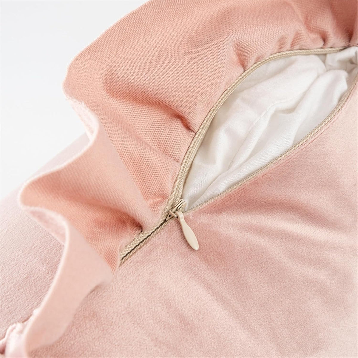 Square Ruffled Throw Pillow Covers 18x18 Inch Set of 2, Velvet Decorative Pillowcases with Ruffles Cushion Pillow Covers for Couch Sofa Bed Living Room Farmhouse, Pink