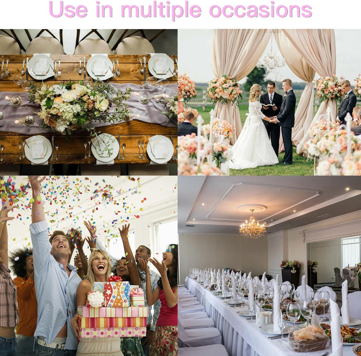 100PCS Spandex Stretch Chair Sashes Bows Elastic Chair Cover Bands Ties with Buckle Slider for Wedding Party Reception Events Universal Ceremony Banquet Decorations(Pink)