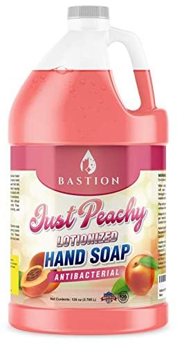 Hand Soap Antibacterial Just Peachy Luxurious Lotionized Peach Scented Hand Wash One Gallon refill (128 Oz.) Refill Jug. Made in The USA