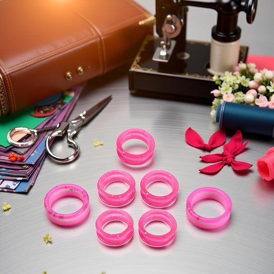 5Pcs Pink Silicone Scissors Finger Rings Grips Grooming Shear Thumb Inserts Finger Protector Ring for Barber Hair Cutting Scissors Pet Shears,Grooming, Silicone sase
